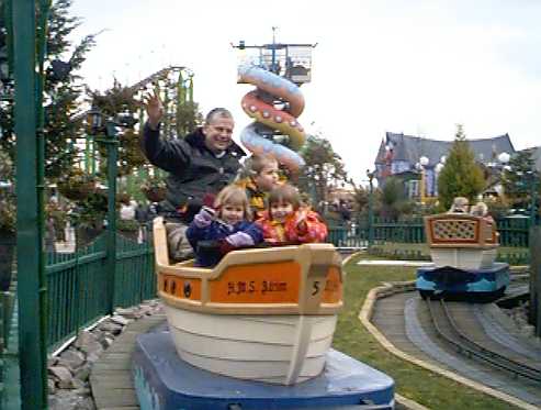 Dave, Lizzy, Matthew and Charlotte on a rather small boat