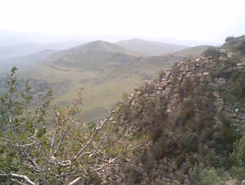 The wall into the misty distance