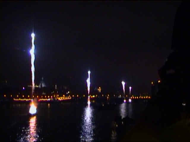 With 3 seconds to go the fireworks are launched