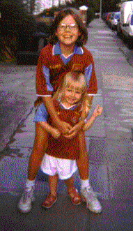 Kate and Liz in their Hammers kit ...  photo by Joanne