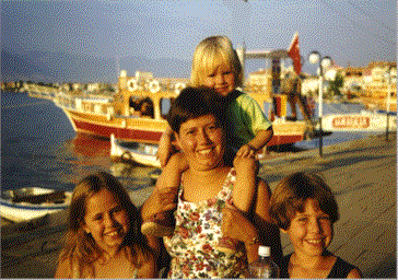 Annemarie and the girls in Fethiye